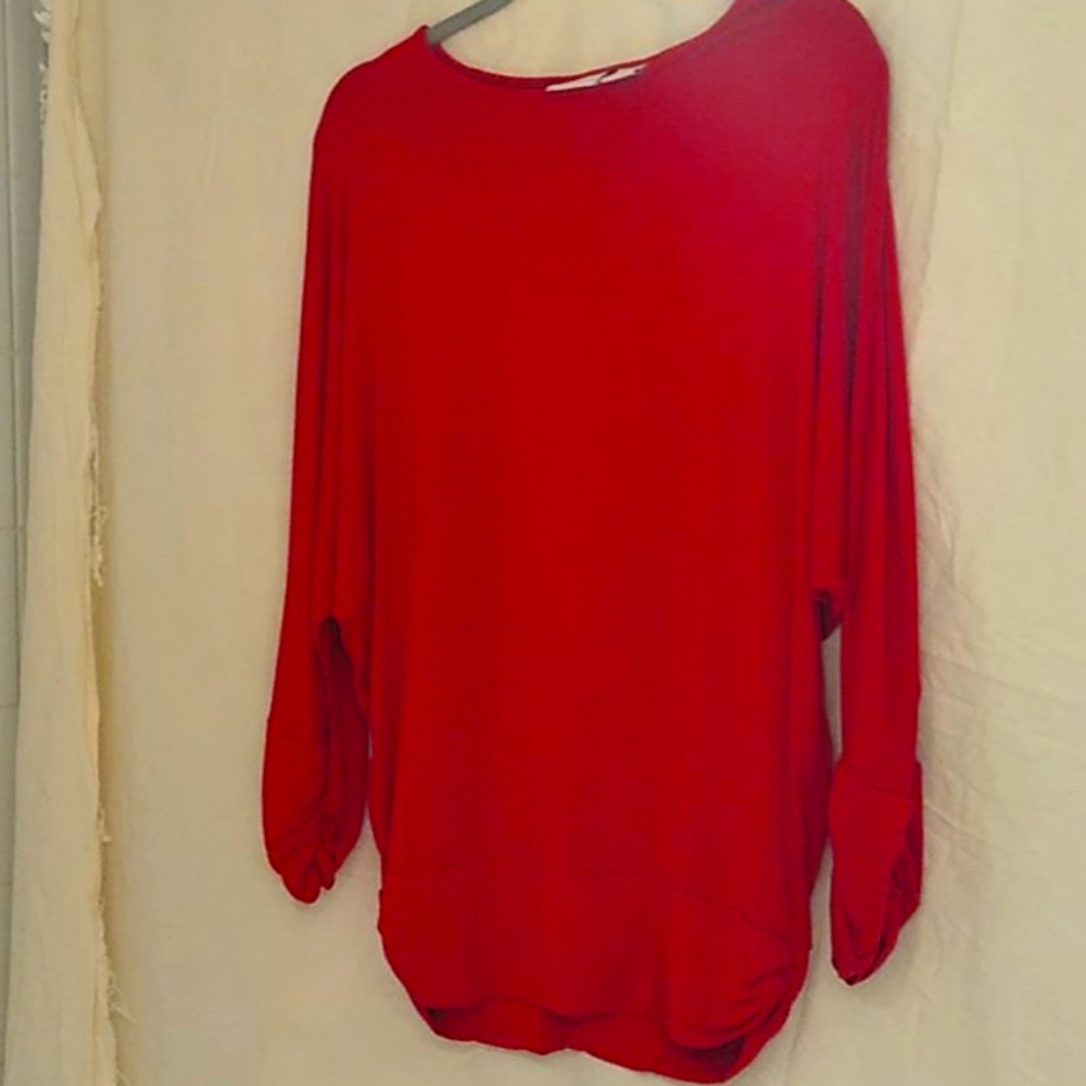 Red knit shirt